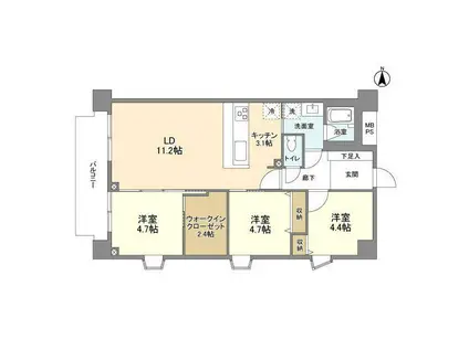 FULL HOUSE GAKUGEI DAIGAKU(3LDK/2階)の間取り写真