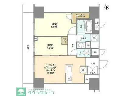 BLESS蔵前(2LDK/11階)の間取り写真