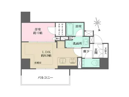 ザ・パークハウス上前津フロント(1LDK/8階)の間取り写真