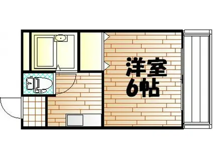 あるふぁ南方(1K/2階)の間取り写真