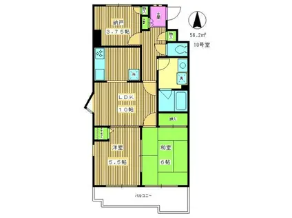 ラフォーレK(2SLDK/4階)の間取り写真