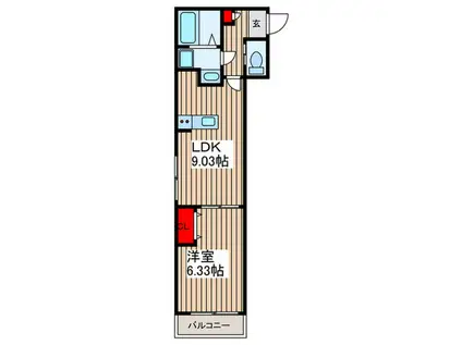 サイプレスの森III(1LDK/2階)の間取り写真