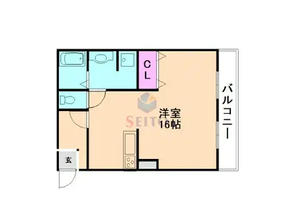 フレスマンション江坂(ワンルーム/1階)の間取り写真