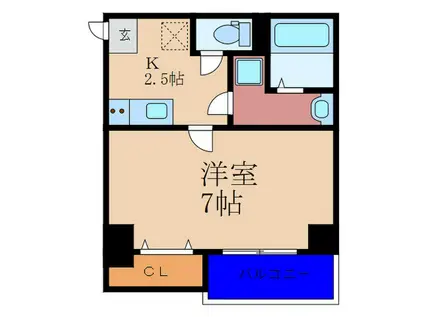 ETC福島(1K/9階)の間取り写真