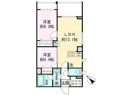 MOCXION INAGI(2LDK/2階)の間取り写真