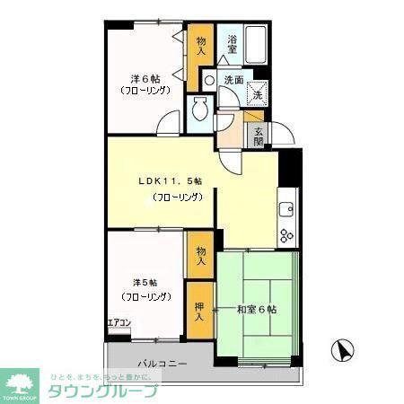 ヴァンベール神山II(3LDK/3階)の間取り写真