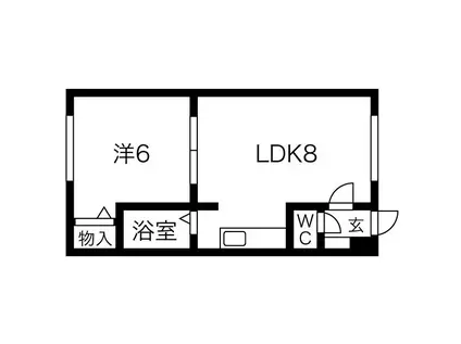 プレヴェール20(1LDK/1階)の間取り写真
