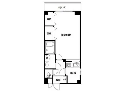 ヴィラかたびら(1K/2階)の間取り写真