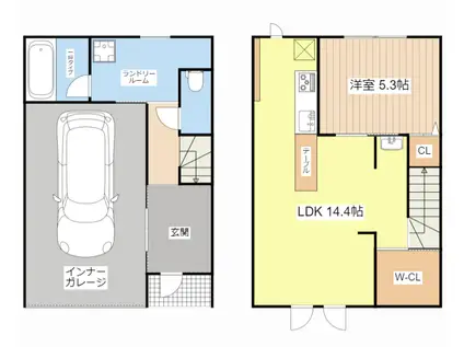 GRAN(1LDK/1階)の間取り写真