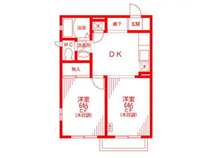 スプリングハイツ・K(2DK/2階)の間取り写真