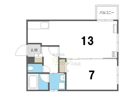 ノヴァ白石-II(1LDK/1階)の間取り写真