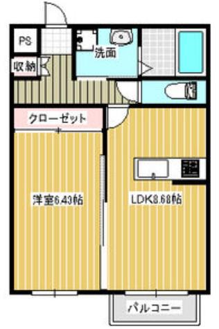 スプリングコート香久山(1LDK/1階)の間取り写真