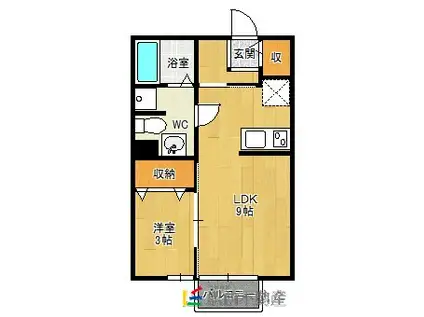 グレースサテラIII(1LDK/2階)の間取り写真