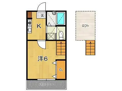 メゾン・ド・プラージュ(1K/1階)の間取り写真