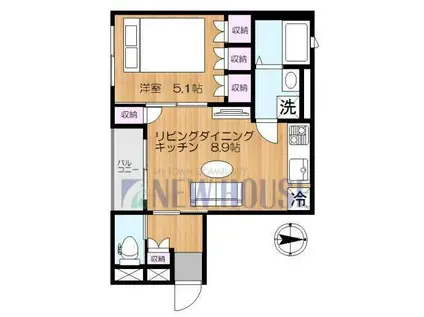 メゾン K ルミエール(1LDK/4階)の間取り写真