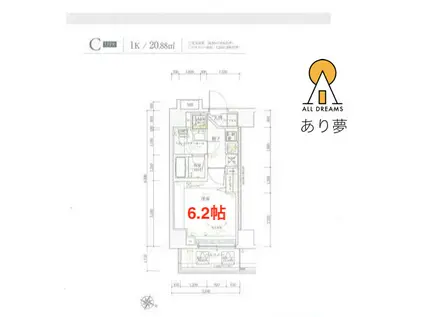 VERXEED横濱吉野町MAXIV(1K/3階)の間取り写真