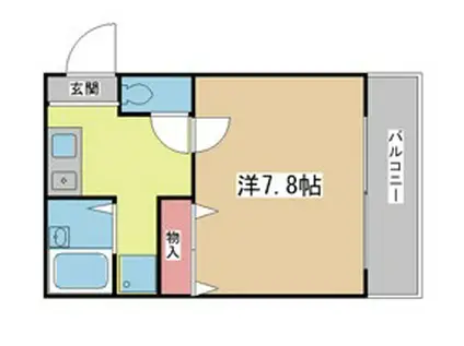 アルブル(1K/2階)の間取り写真