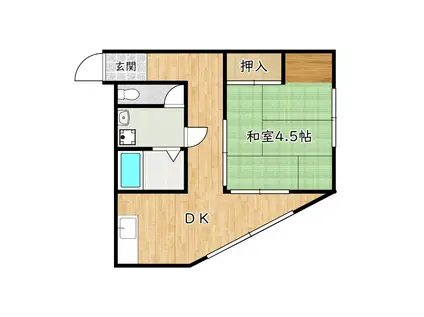 セトハイツ(1DK/2階)の間取り写真