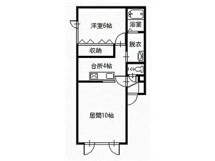 CIGAL旭町(1LDK/1階)の間取り写真