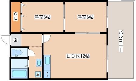 フォルテ名谷(2LDK/3階)の間取り写真
