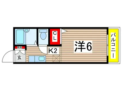 ステップ26(1K/1階)の間取り写真