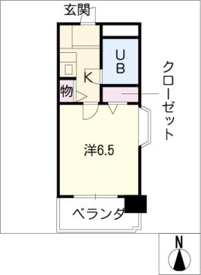 ダイアパレス平針(1K/2階)の間取り写真