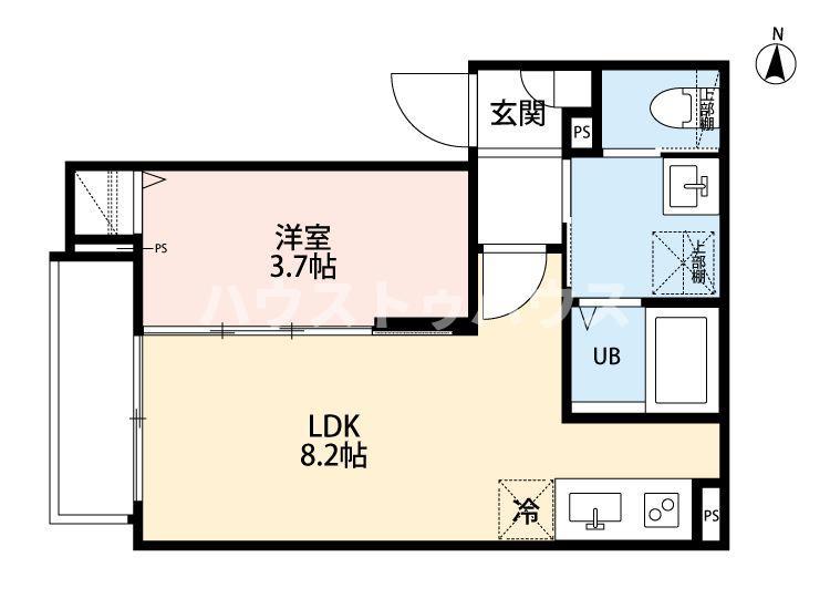 ROBOT HOME 東尾久(1LDK/1階)の間取り写真