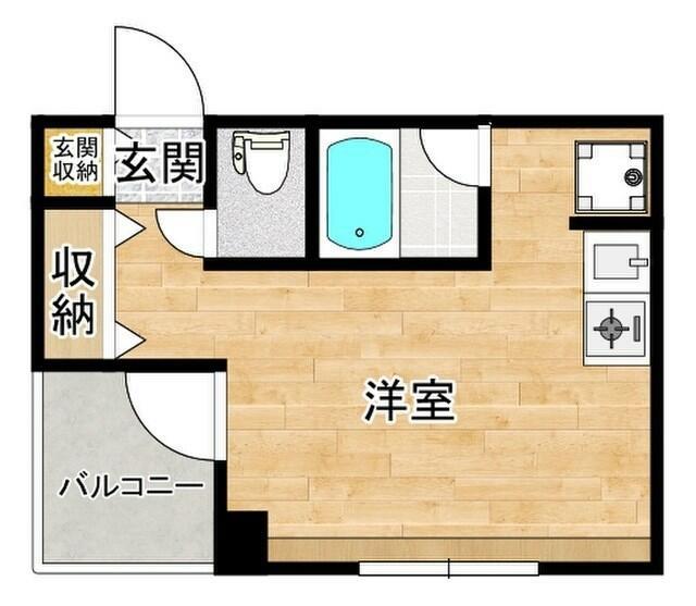 ニューバンブー武蔵小山(1K/2階)の間取り写真