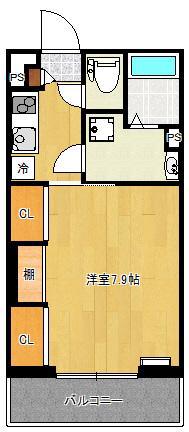 リブリ門戸厄神(1K/3階)の間取り写真