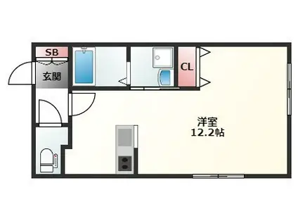 コンフォート K(ワンルーム/1階)の間取り写真