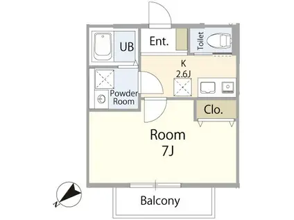 サンテ ラ ルコール(1K/2階)の間取り写真
