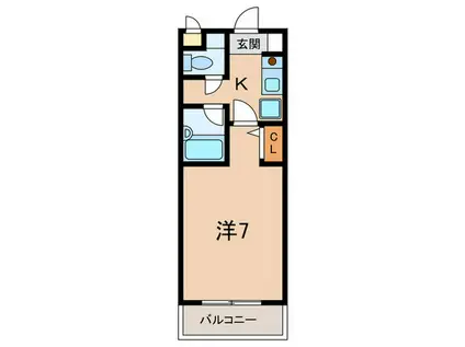 エスポワール北町(1K/1階)の間取り写真