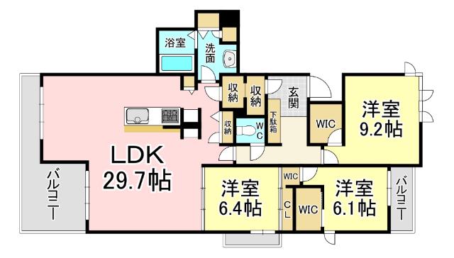MASTメゾン小倉宇佐町(3LDK/2階)の間取り写真