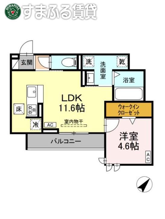 カーサ・クレール(1LDK/1階)の間取り写真