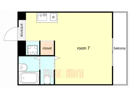 プレジール有瀬(1K/2階)の間取り写真