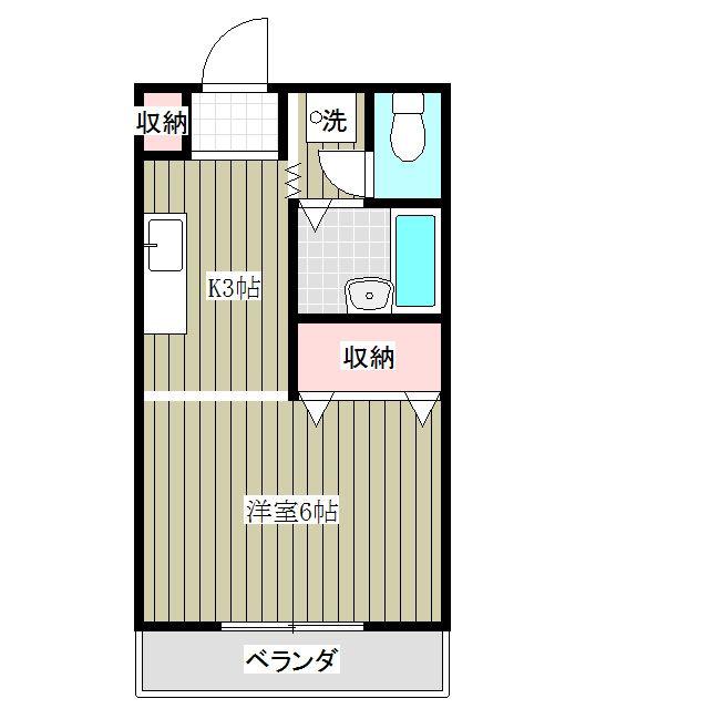 フロンティアIB棟(ワンルーム/1階)の間取り写真