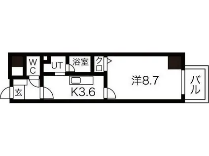 SANKYO国分町ビル(1K/9階)の間取り写真