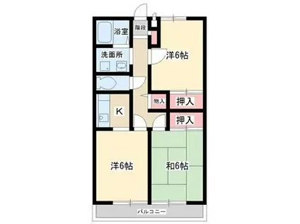 サンビレッジ磯部(3K/1階)の間取り写真