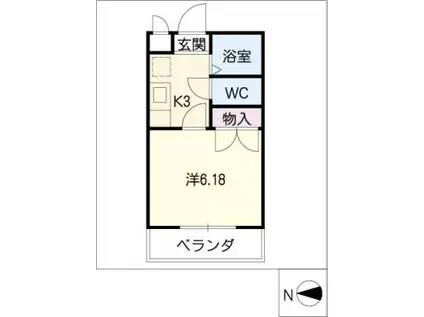 マンションあうるず(1K/2階)の間取り写真
