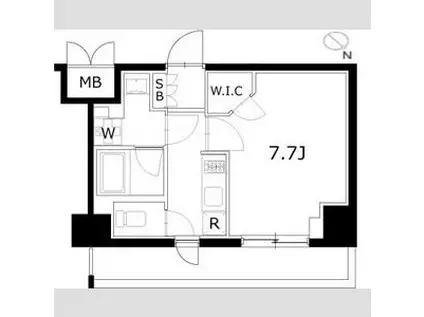 ケーディーエックスレジデンス豊洲(1K/6階)の間取り写真