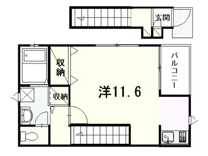 メゾンドK(ワンルーム/2階)の間取り写真