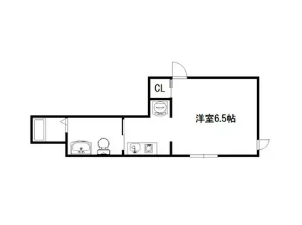 ウエストミンスター御所西(ワンルーム/1階)の間取り写真