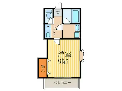 TWIN PLAZA(1K/4階)の間取り写真