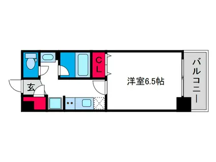 アスヴェル阿波座BLUE EARTH(1K/9階)の間取り写真
