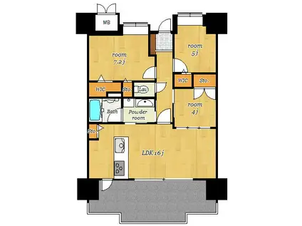 エイルマンション武蔵ヶ丘(3LDK/7階)の間取り写真