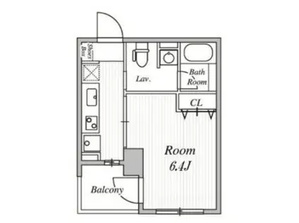 パピエ・レイ(1K/2階)の間取り写真