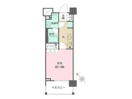 プリムヴェーレ(1K/5階)の間取り写真