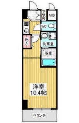 サウス名駅(1K/4階)の間取り写真