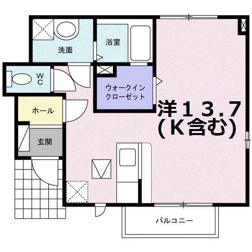 フリッシュ(ワンルーム/1階)の間取り写真