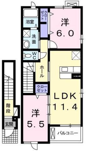 FLAT Y-II(2LDK/2階)の間取り写真